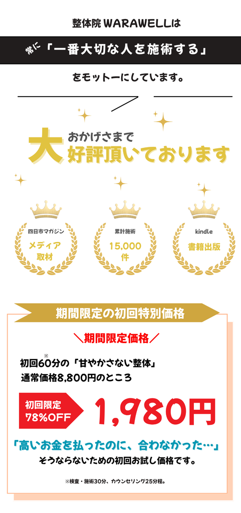 整体院WARAWELLのオファー